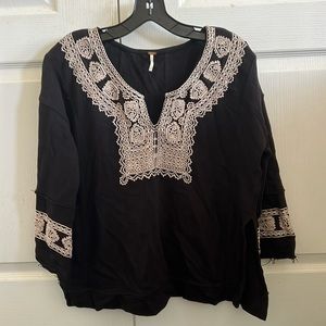Free People top with embroidery